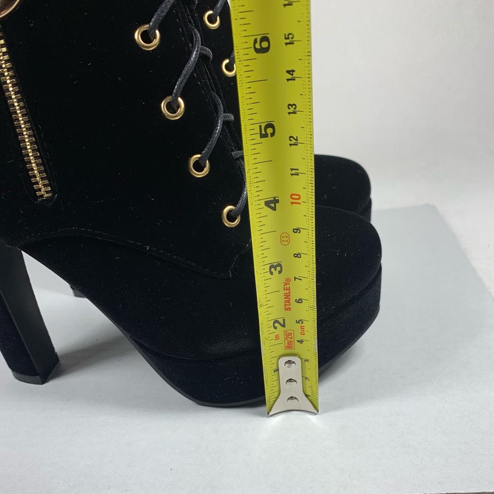NEW ForeMode Women’s Round Toe Lace up Ankle Buckle Heel Platform Boot Size 8.5 - Picture 6 of 10